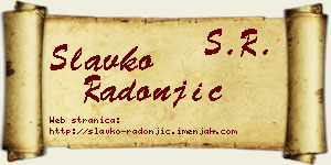 Slavko Radonjić vizit kartica